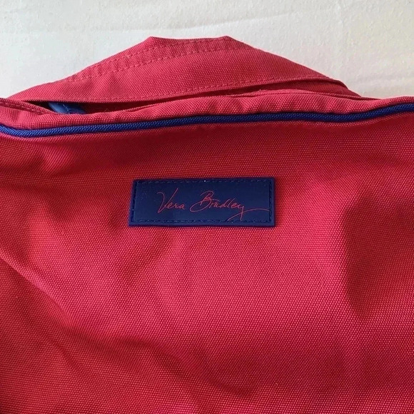 Vera Bradley blue and pink large color block backpack art poppies backpack NWT - Picture 3 of 10